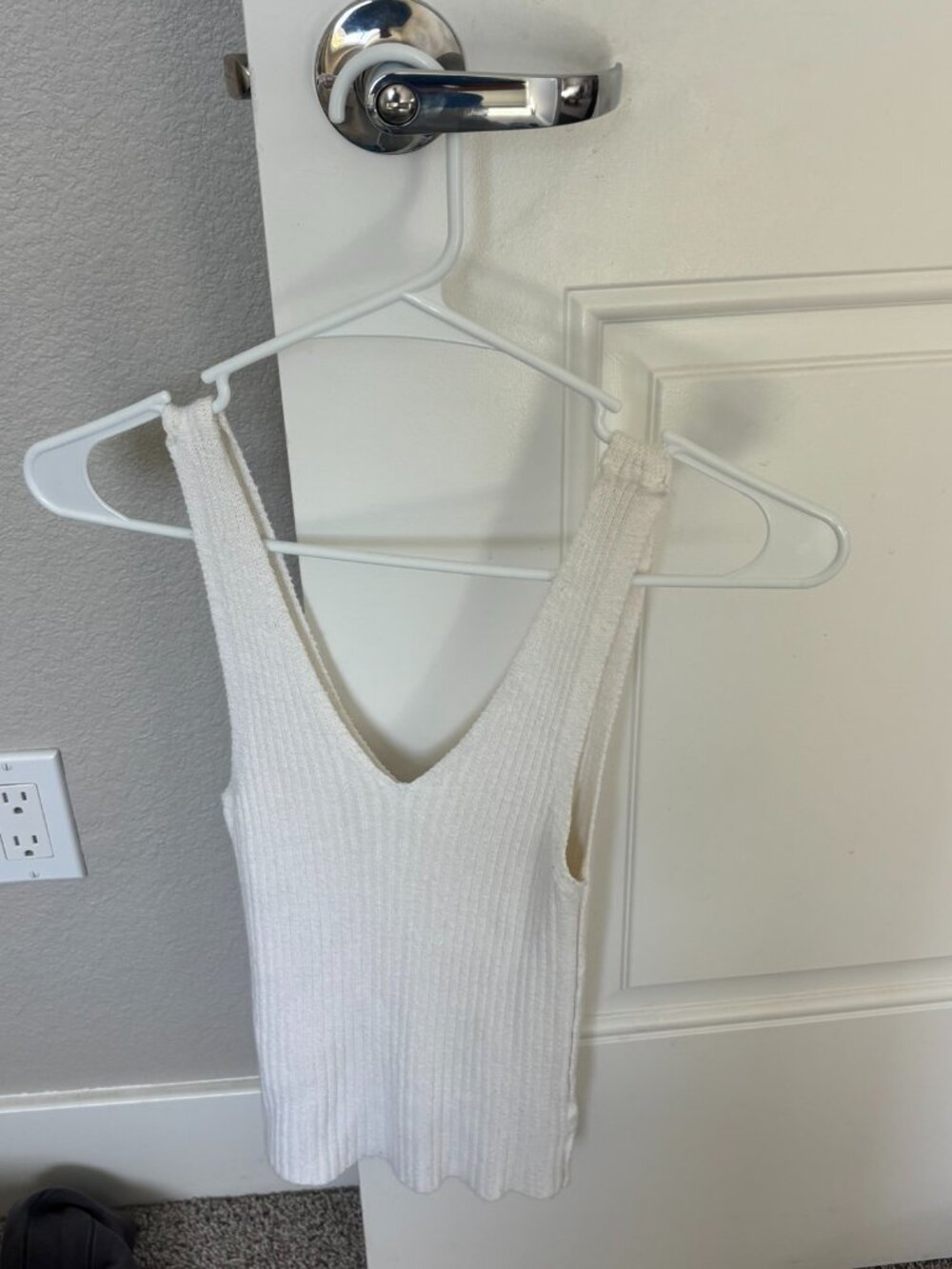 Brandy Melville White Ribbed Tank Top